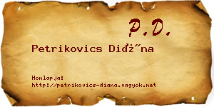 Petrikovics Diána névjegykártya