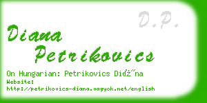 diana petrikovics business card